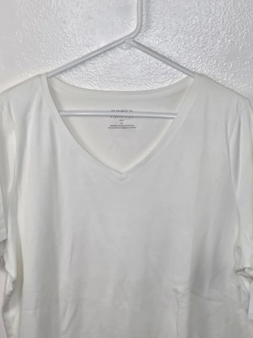 NWT Talbots The Talbots Tee Short Sleeve White V-Neck Tee Size 2X